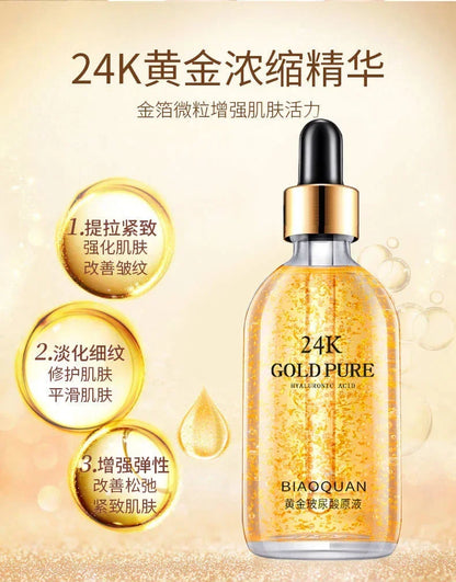 100Ml 24K Gold Hyaluronic Acid Nicotinamide Face Serum anti Aging Facial Lifting Collagen Essence Skin Care Whitening Serum
